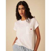 Nobody's Child Pure Cotton Embroidered Pocket T-Shirt White