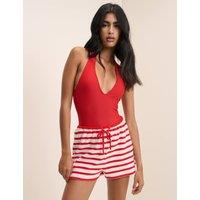 Nobody's Child Beach Towelling Stripe Short Red Mix