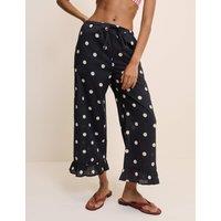 Nobody's Child Pure Cotton Polka Dot Frill Beach Trousers Black
