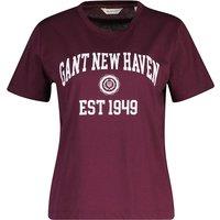 GANT Pure Cotton Logo Graphic T-Shirt Burgundy