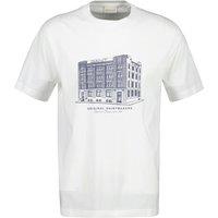 GANT Pure Cotton Store Graphic T-Shirt Cream Mix