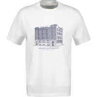 GANT Pure Cotton Store Graphic T-Shirt Cream Mix