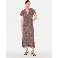 Jigsaw Crepe Printed Midaxi Tea Dress Red Mix