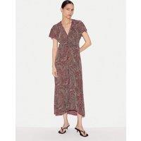 Jigsaw Crepe Printed Midaxi Tea Dress Red Mix