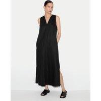 Jigsaw Pure Linen Midaxi Column Dress Black