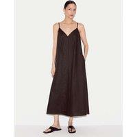 Jigsaw Pure Linen Midaxi Slip Dress Brown
