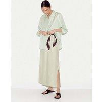 Jigsaw Pure Linen Drawstring Maxi Skirt Green