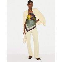Jigsaw Pure Silk Twill Floral Scarf Green Mix