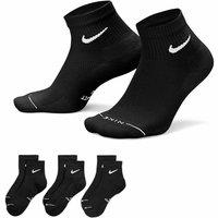 Nike 3 Pack Cotton Rich Logo Ankle Socks Black