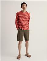 Seasalt Cornwall Pure Cotton Striped Crew Neck Top Blue Mix