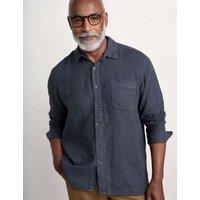 Seasalt Cornwall Regular Fit Pure Linen Shirt Navy