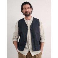 Seasalt Cornwall Pure Cotton Waistcoat Navy