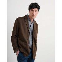 Seasalt Cornwall Linen Rich Revere Jacket Brown