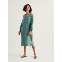 Seasalt Cornwall Pure Linen Midi Shift Dress Blue