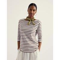 Seasalt Cornwall Pure Cotton Striped Top Brown Mix