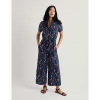 Seasalt Cornwall Pure Linen Floral Jumpsuit Navy Mix