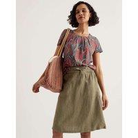 Seasalt Cornwall Cotton Blend Floral Keyhole T-Shirt Red Mix