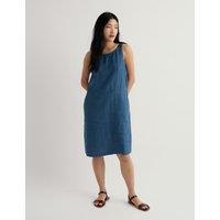 Seasalt Cornwall Pure Linen Knee Length Shift Dress Dark Blue