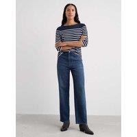Seasalt Cornwall Pure Cotton Striped Top Navy Mix