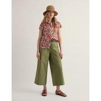 Seasalt Cornwall Pure Cotton Wide Leg Culottes Green