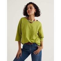 Seasalt Cornwall Pure Cotton Slash Neck Top Green