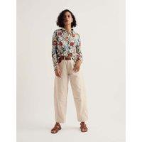 Seasalt Cornwall Pure Cotton Floral Crinkle Shirt Green Mix
