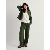 Seasalt Cornwall Pure Linen Wide Leg Trousers Green