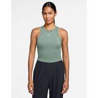 Nike Dri-Fit Fitted Racer Back Crop Tank Top Light Green