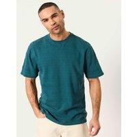 FatFace Pure Cotton Textured Stripe T-Shirt Teal