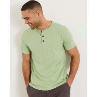 FatFace Pure Cotton Henley T-Shirt Mint