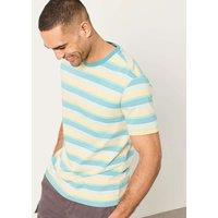 FatFace Pure Cotton Striped Crew Neck T-Shirt Teal Mix