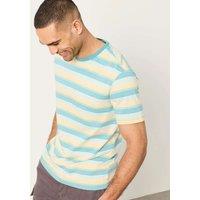 FatFace Pure Cotton Striped Crew Neck T-Shirt Teal Mix