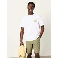 FatFace Pure Cotton Squeeze The Day Graphic T-Shirt White Mix