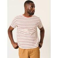 FatFace Pure Cotton Striped T-Shirt Orange Mix