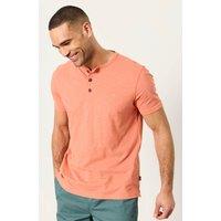 FatFace Pure Cotton Henley T-Shirt Coral