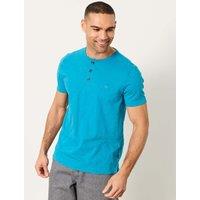 FatFace Pure Cotton Henley T-Shirt Turquoise