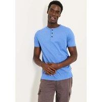 FatFace Pure Cotton Henley T-Shirt Blue