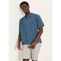 FatFace Relaxed Fit Embroidered Short Sleeve Shirt Blue Mix