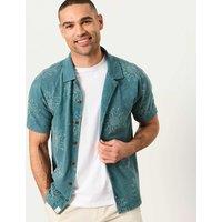 FatFace Pure Cotton Sun Print Short Sleeve Shirt Teal Mix