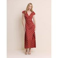 Nobody's Child Satin Polka Dot Midaxi Tea Dress Red