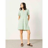 FatFace Maggie Jersey Geometric Mini Shift Dress Ivory Mix
