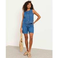 FatFace Denim Button Detail Vest Denim