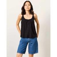 FatFace Scoop Neck Cami Top Black