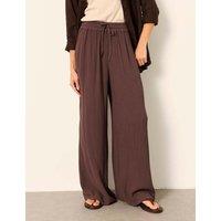 FatFace Textured Drawstring Pull On Trousers Chocolate