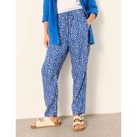 FatFace Striped Drawstring Tapered Trousers Blue Mix