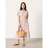 FatFace Susie Pure Cotton Striped Midi Shirt Dress Multi