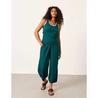 FatFace Cotton Rich Ribbed Scoop Neck Vest Teal Mix