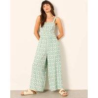 FatFace Geometric Wide Leg Jumpsuit Green Mix