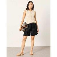 FatFace Pure Linen Shorts Black