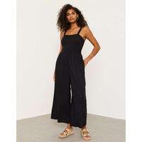 FatFace Pleated Sleeveless Jumpsuit Black